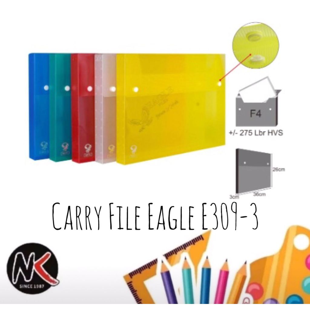 

Map Plastik Kancing/Carry File Eagle E 309-3 (3 cm)/Map Plastik/Map Kancing