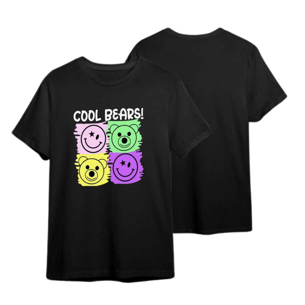 Kaos distro Atasan Oversize Bear Warna Warni / Kaos Collorful / baju lengan pendek / KAOS OVERSIZE B