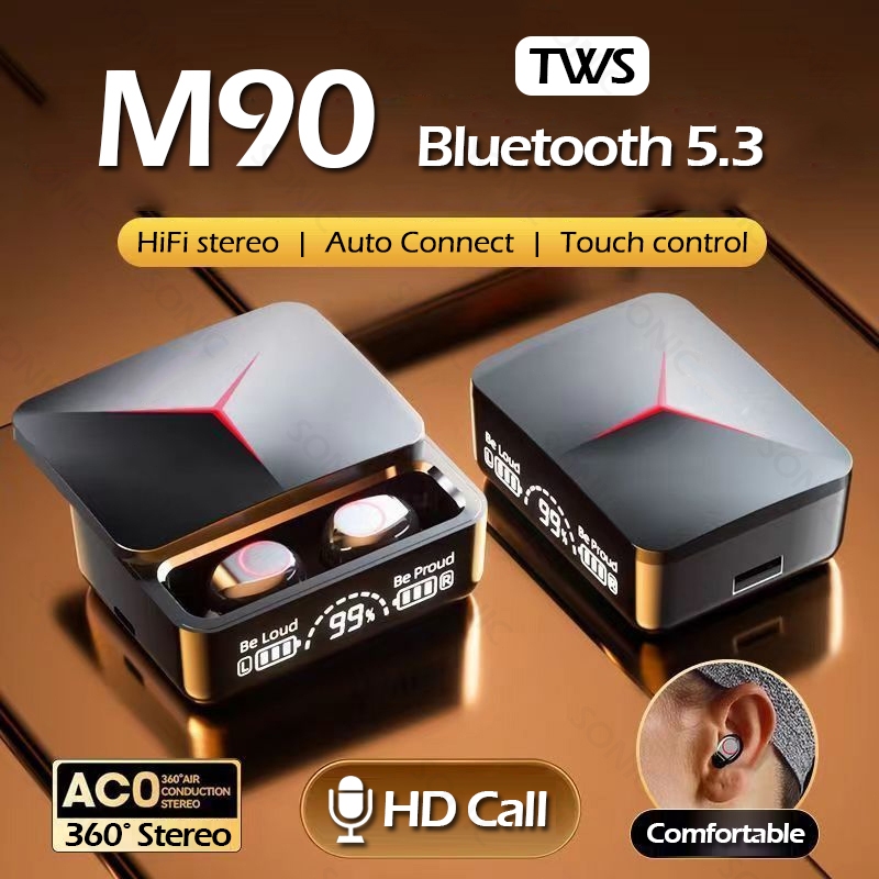 TWS Bluetooth M90 Headset bluetooth Android Headshet Bluetooth HiFi Headset Wireless Earphone Blueto