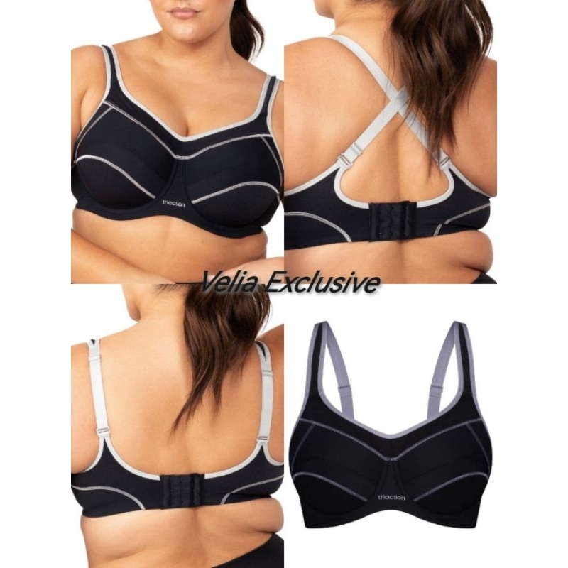Size UK 34GG 34H Sport Bra Triumph Triaction Performance Adjustable Crossback Size UK 34H 34GG Big C