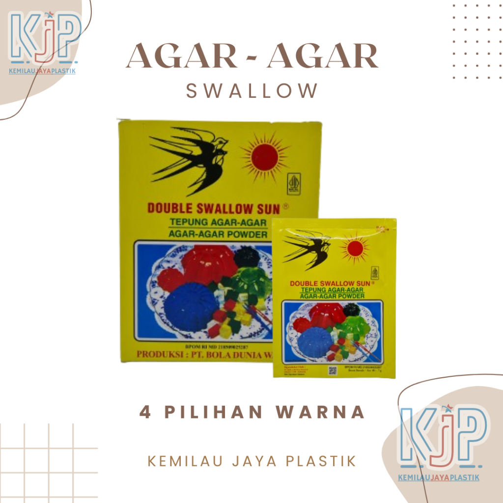 

Agar-Agar Swallow Double Sun Sachet 7 GR / Agar-Agar Powder Cap 2 Walet