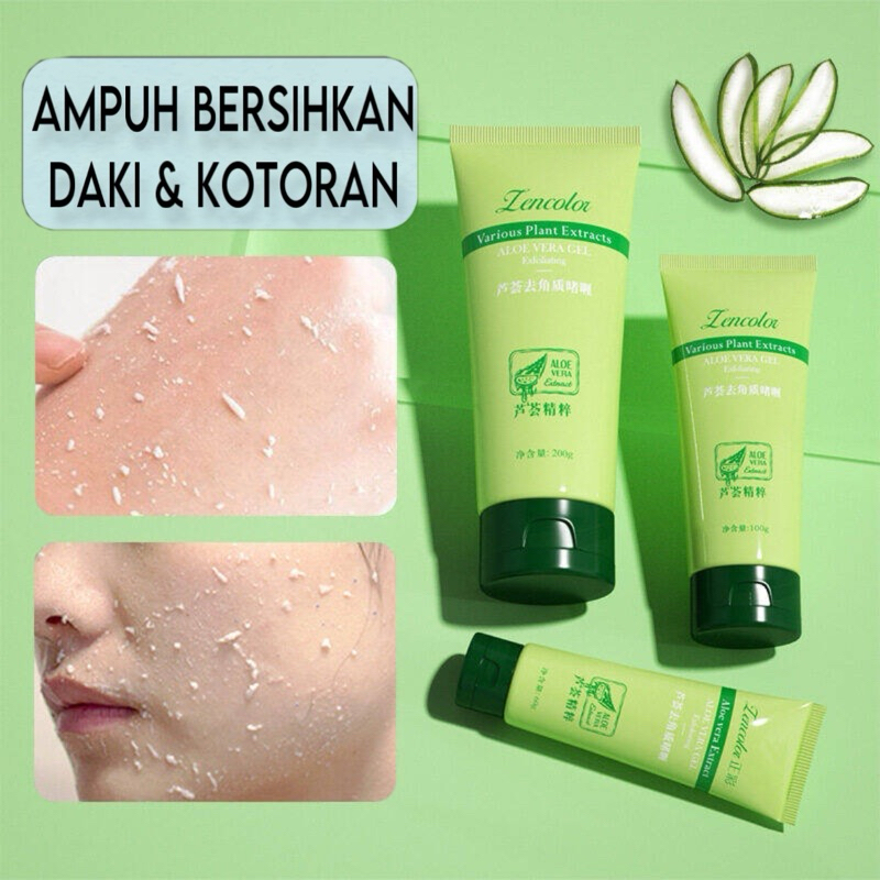 [ 100 GRAM ] EXFOLIATING GEL Perontok daki LENCOLOR Face Peel Scrub ALOE VERA EXTRACT Whitening Mois