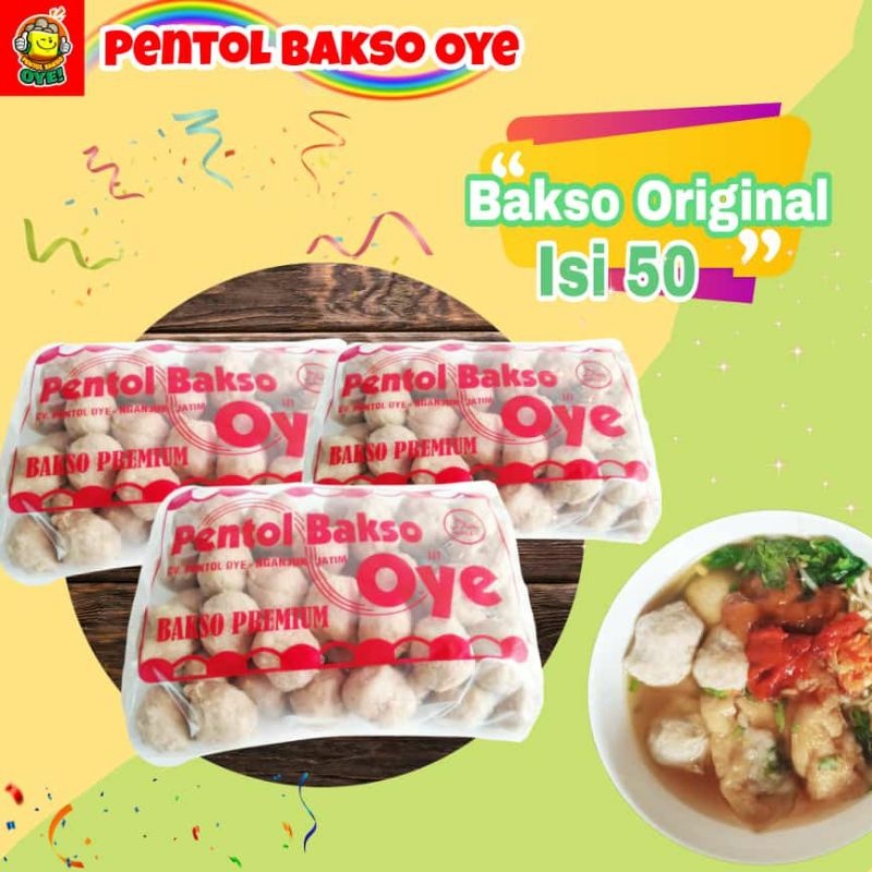 

Pentol Oye Daging Original Bakso / Baso Premium Pack Pax Frozen isi 50 biji Halal Bpom isi 50 pcs Siap Masak Kualitas Tinggi Enak Murah Berkualitas Yummy Choice oye uye