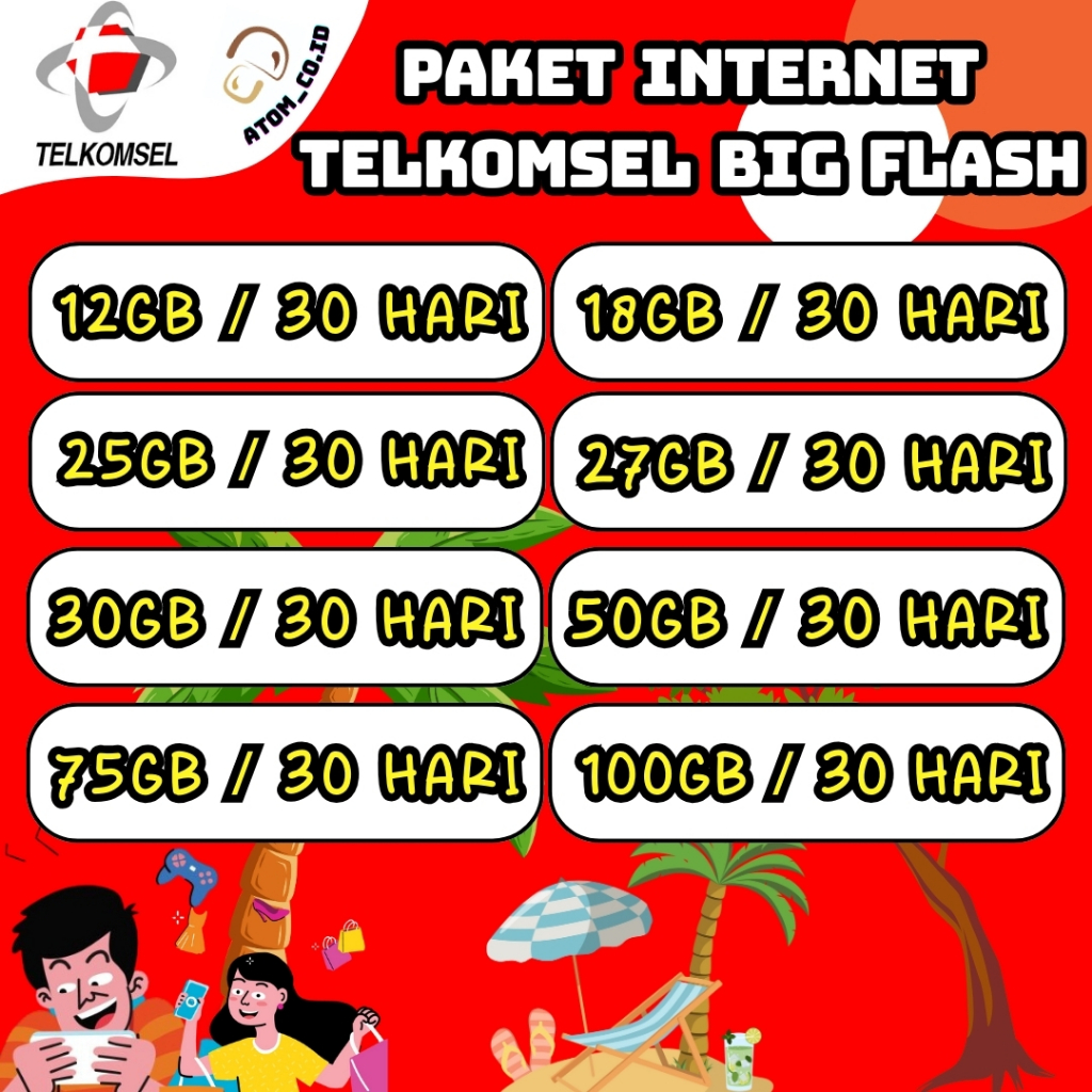 Paket Internet Telkomsel -  Kuota Big Flash Full - Kuota Internet - Termurah