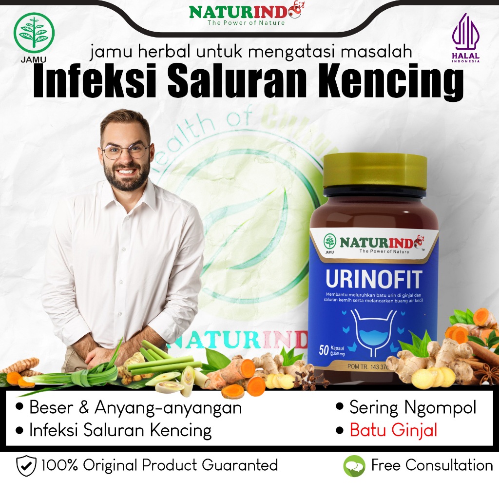 Obat Anyang-anyangan Infeksi Saluran Kemih Kencing Nanah Batu Ginjal ISK Ngompol Urinofit Naturindo