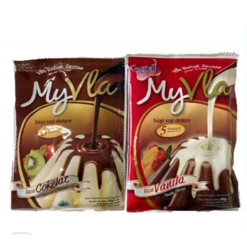 

My Vla Fla Pudding Nutrijel Rasa Coklat dan Vanilla Instan