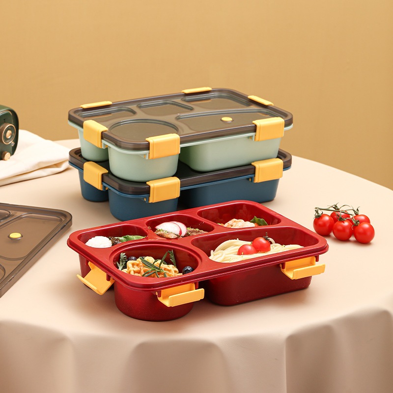 Lunch Box Kotak Makan Bekal Set Makan 2 Sekat Tempat Bekal Makan Anti Tumpah Free Sendok dan Garpu