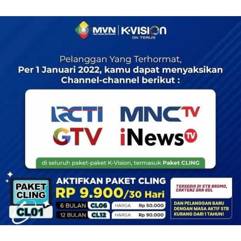 KODE S29Z kVISION CLING 12 BULAN  1 tahun