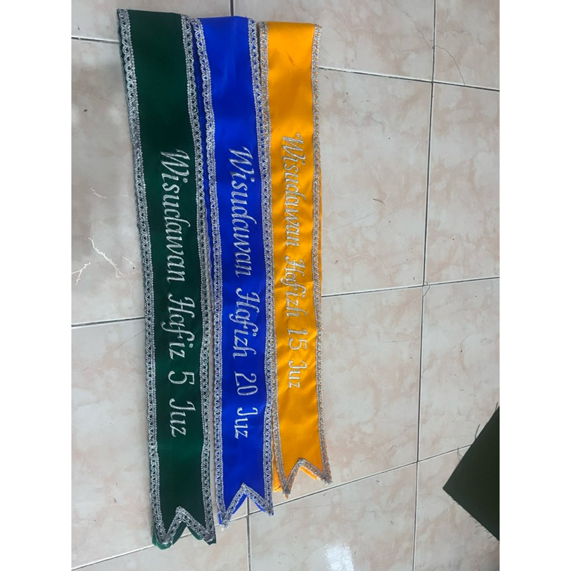 selempang wisuda 2 lapis bahan tebal