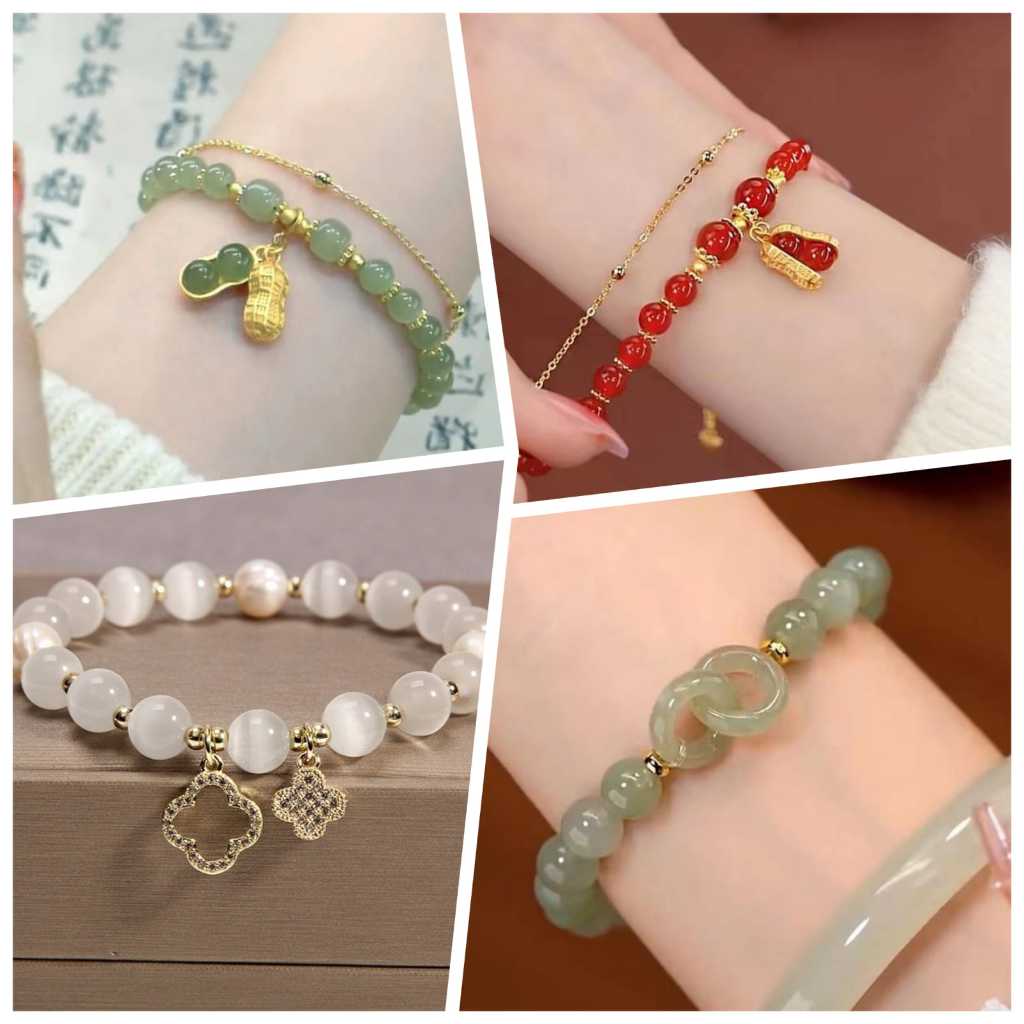 WSW ITC - Perhiasan Gelang Tangan Jade Wanita Import MUTIARA KACANG