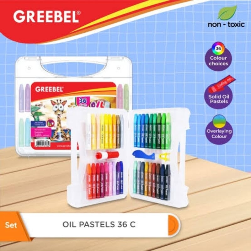 

GREEBEL Crayon KIDS OIL PASTEL 36 warna/ tidak berdebu & cerah untuk Sekolah Anak & professional non toxic