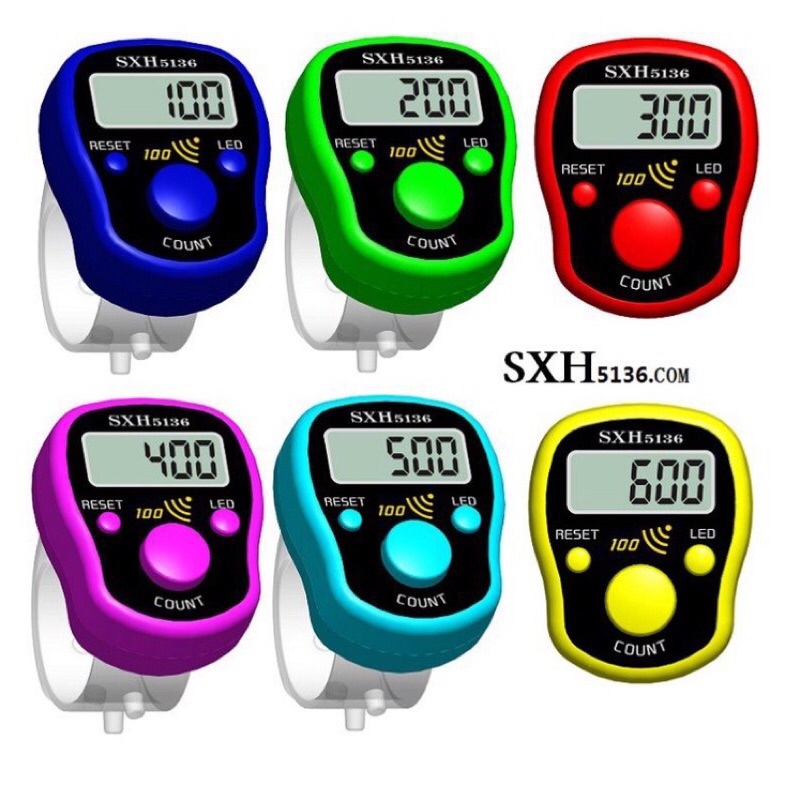 Dunia Grosir 77 Tasbih Digital Led Alarm Tiap Kelipatan 100 Tasbeh Pencetan Jari Jari SXH