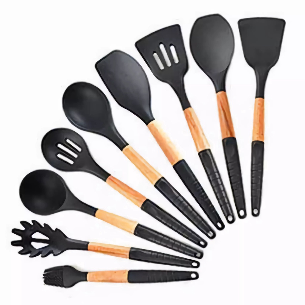 GROSIR APEN 9pcs Set Alat Masak Dapur Spatula Silicon Perlengkapan Dapur  KT397