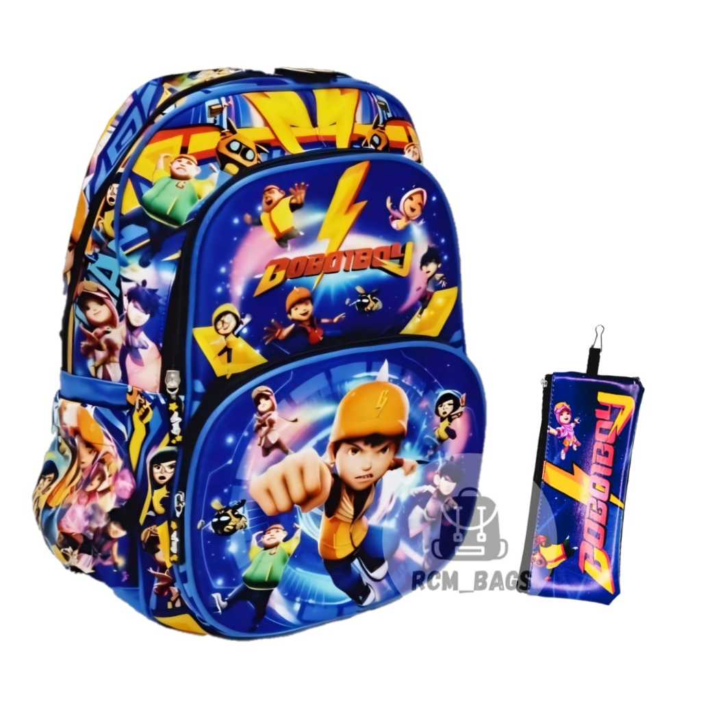 RCM_BAGS //TAS RANSEL SEKOLAH ANAK TK SD BOBOIBOY // ANTI AIR FREE TEMPAT PENSIL// TAS ANAK LAKI LAK