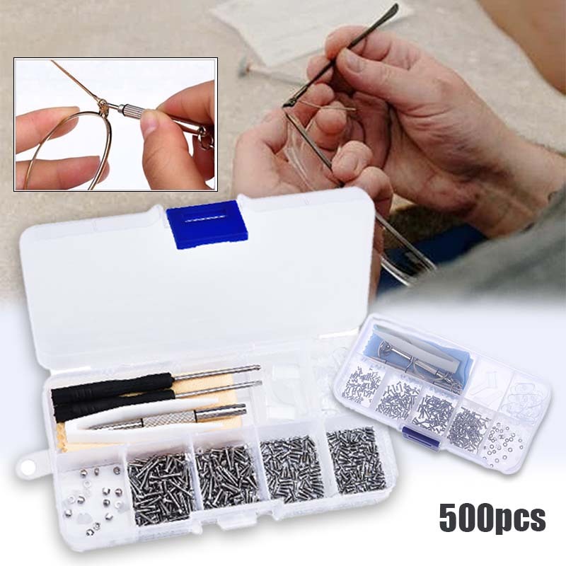 Set Reparasi Kacamata Baut Dan Nose Pad Lebih Praktis Repair Kit Perlengkapan Kacamata - Obeng Nose 