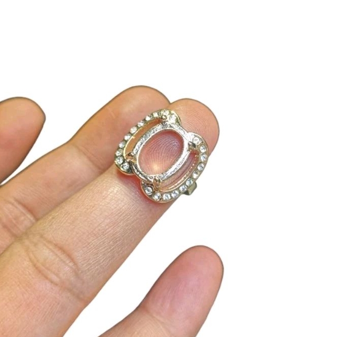 Ring cincin emban cangkang untuk wanita bahan alpaka warna emas