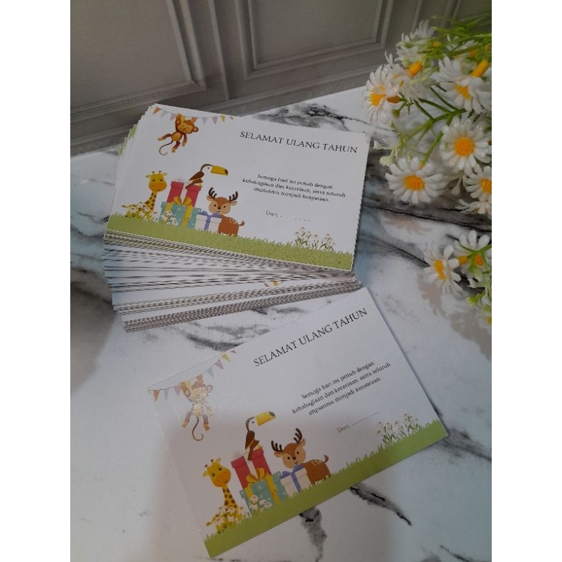 THANKS CARD ISI 10 PCS/ UCAPAN ULANG TAHUN/WEDDING/GRADUATION/ WELCOME BABY