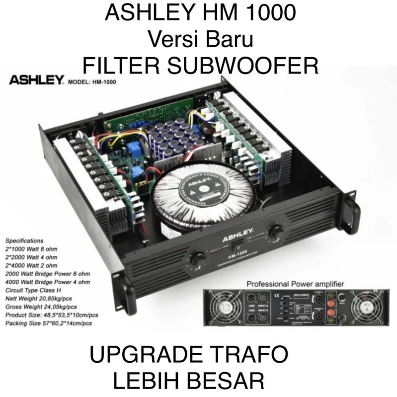 POWER ASHLEY HM 1000 + Subwoofer / Power Ashley Hm 1000 Sub / power ashley hm1000 subwoofer