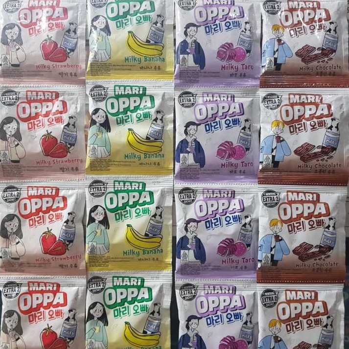 

BIG SALE MARI OPPA ANEKA RASA RENTENG MINUMAN SUSU KOREA 1 RENTENG ISI 1 SACHET