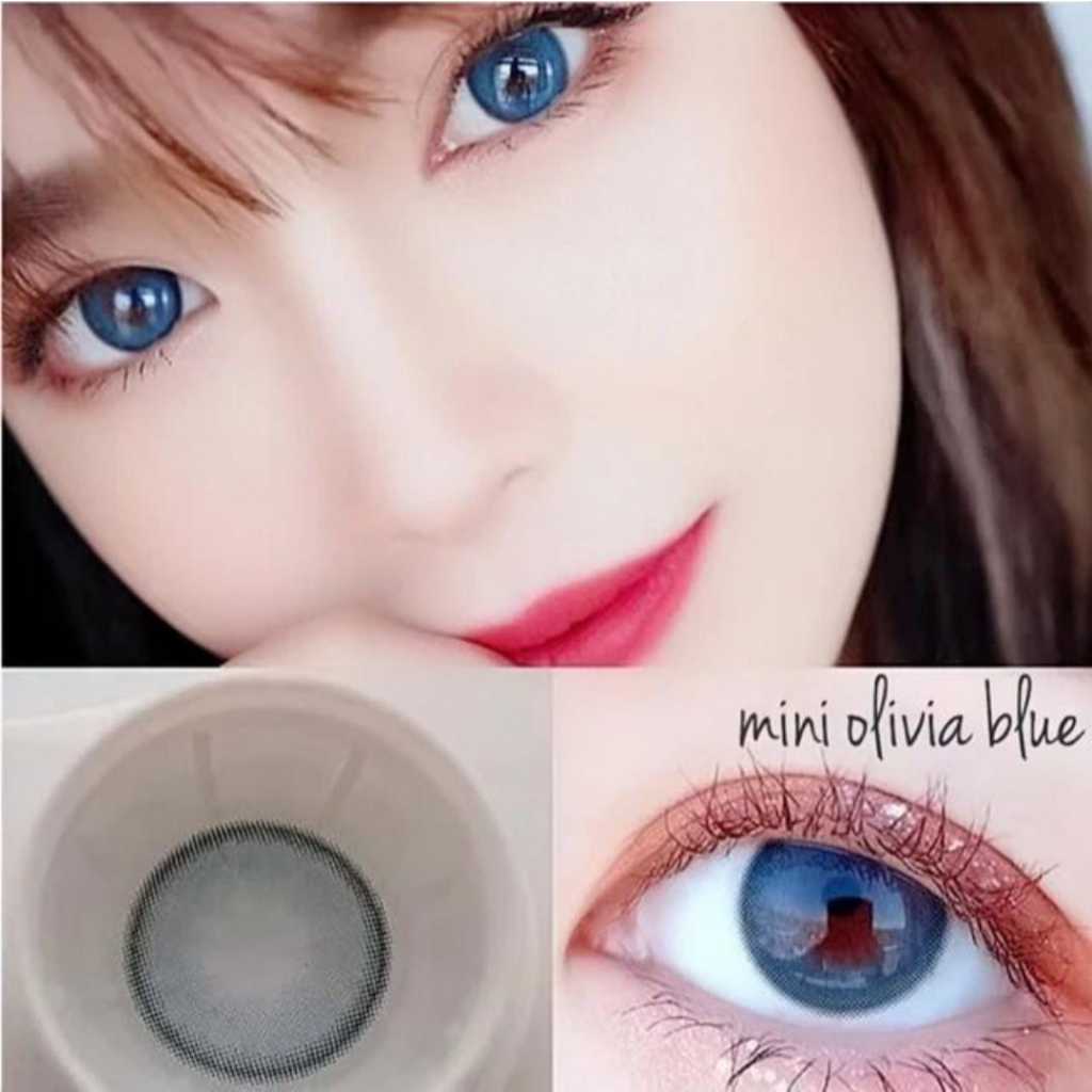 SOFTLENS NATURAL KOREA KITTY KAWAII MINI OLIVIA BLUE NORMAL KADAR AIR TINGGI TERMURAH