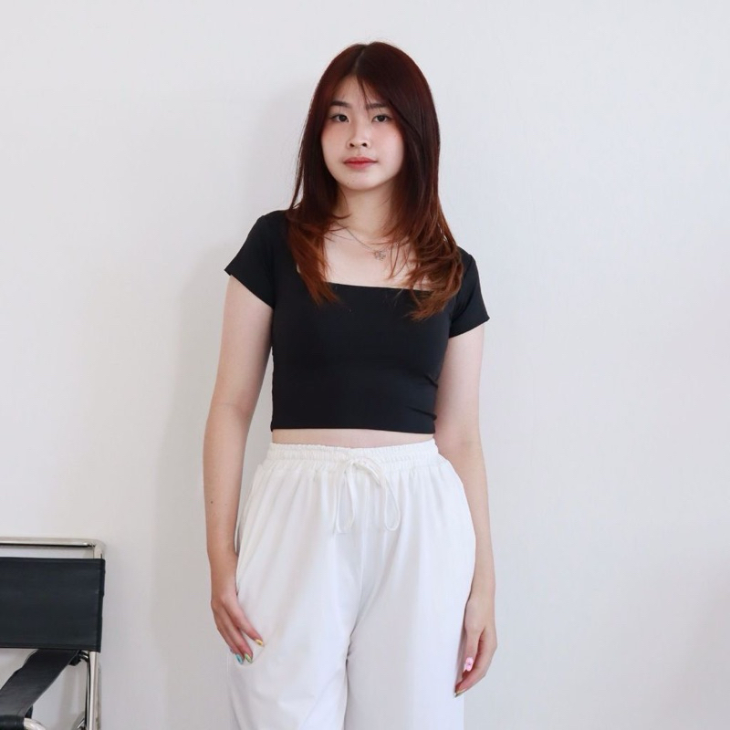 Kira Square Neck Top (Bahan Jersey Double Layer)