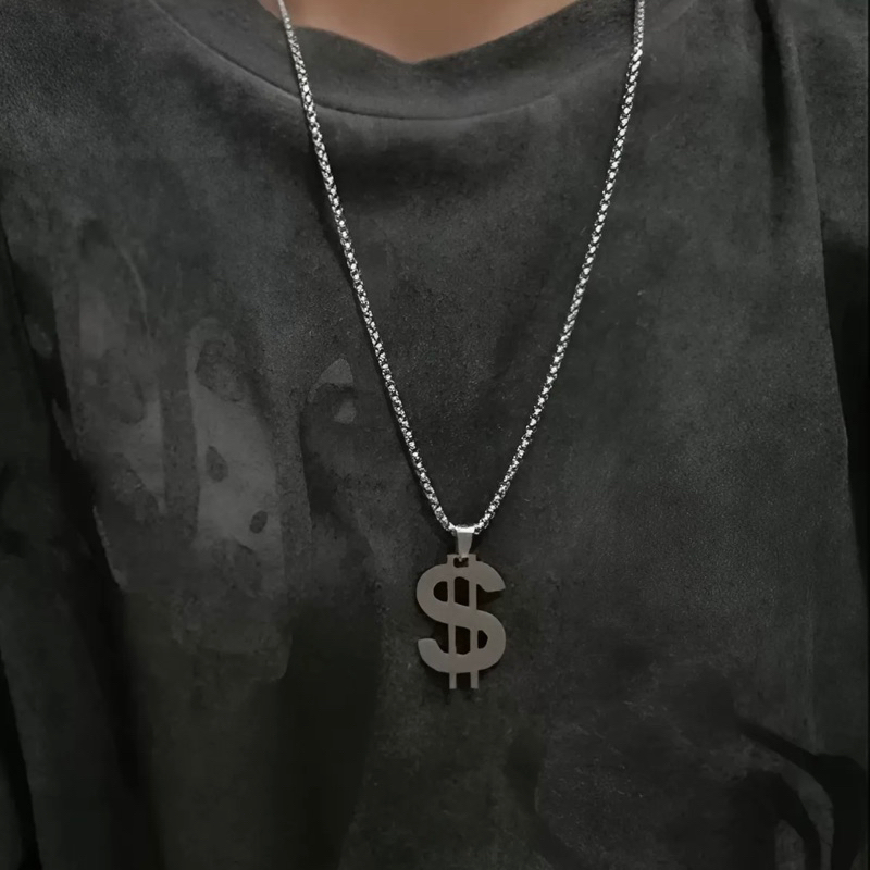 DOLLAR NECKLACE/ KALUNG MONEY UANG AMERIKA NECKLACE / KALUNG CROSS VINTAGE  SALIB KALUNG RANTAI HIP 