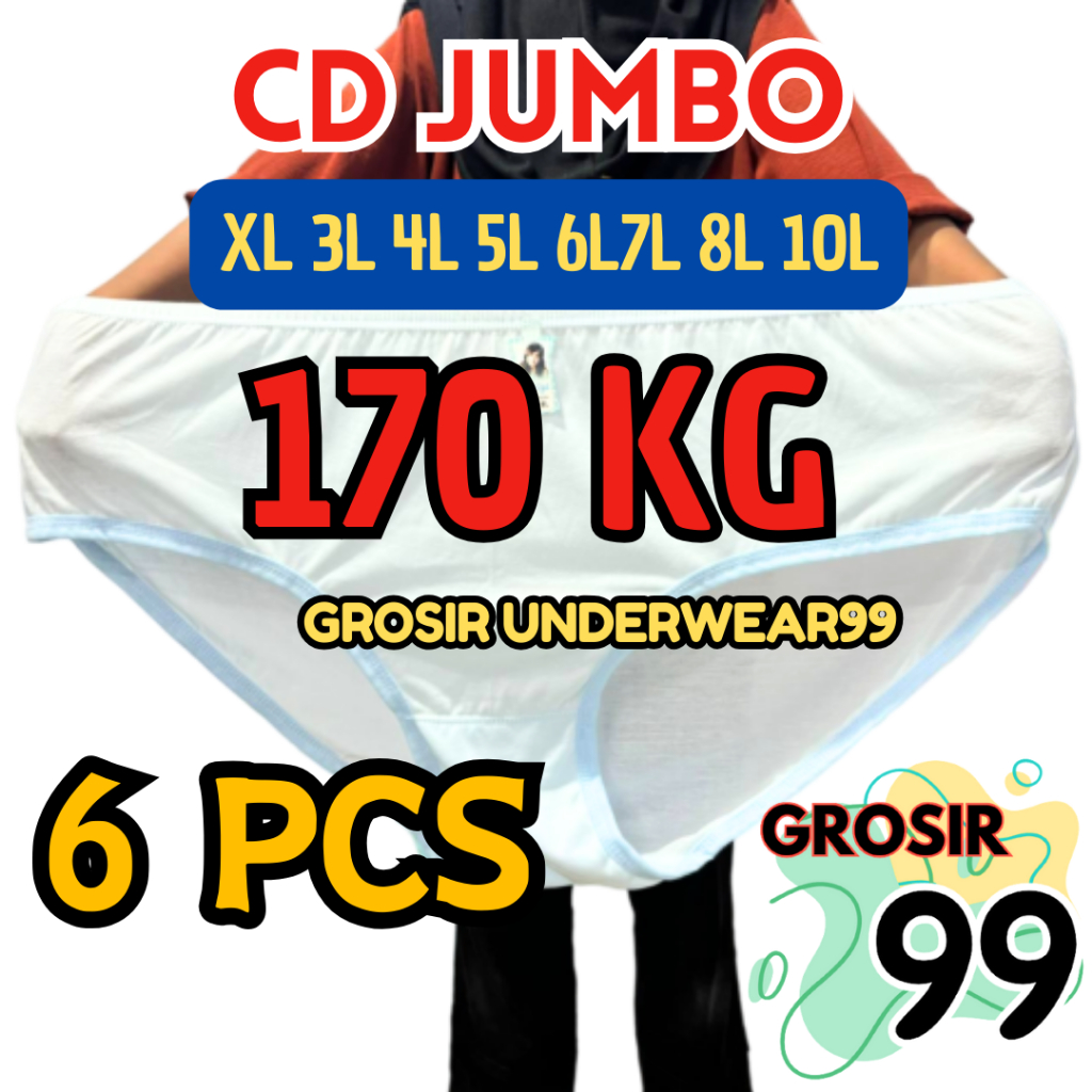 6 PCS ASLI super jumbo CD Celana Dalam ibu Hamil BIG SIZE Melar DC Wanita Super Jumbo GROSIR99