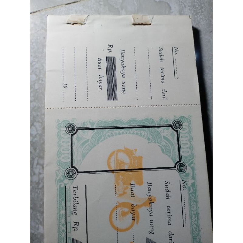 

Kwitansi Lama Tatum 19 San berlogo Motor Lama (S239)