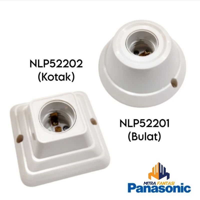 Fitting Lampu Plafon PANASONIC Fiting Rumah Lamp E27 Kotak Persegi Segi  NLP52201 NLP52202 NLP 52201