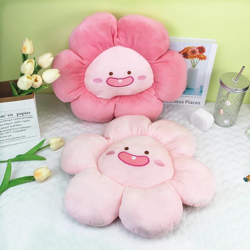 Bantal sofa flower smile pink/ bantal sofa unik/ bantal sofa lucu imutBantal sofa flower smile pink/
