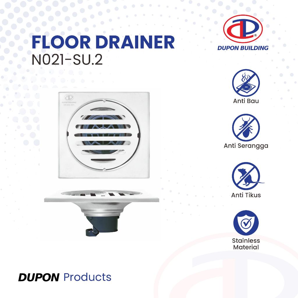 DUPON Floor Drain Strainer Stainless Saringan Air Got Kamar Mandi Anti Bau N021-SU.2