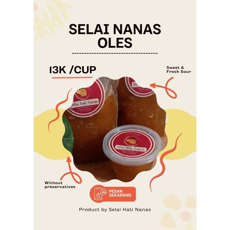 

Selai Nanas Olesan Selai Cup Hati Nanas