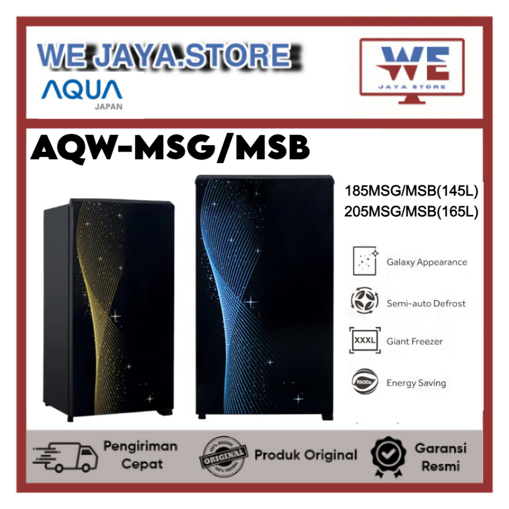 KULKAS AQUA 1 PINTU 185 MSG/MSB | 205 MSG/MSB LEMARI ES AQUA 1PINTU