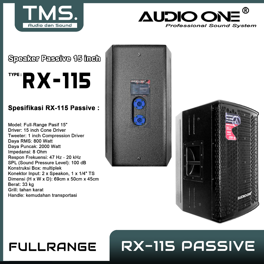 Speaker Passive AUDIOONE RX 12inch - 15inch Speaker Monitor Panggung Original Garansi Resmi