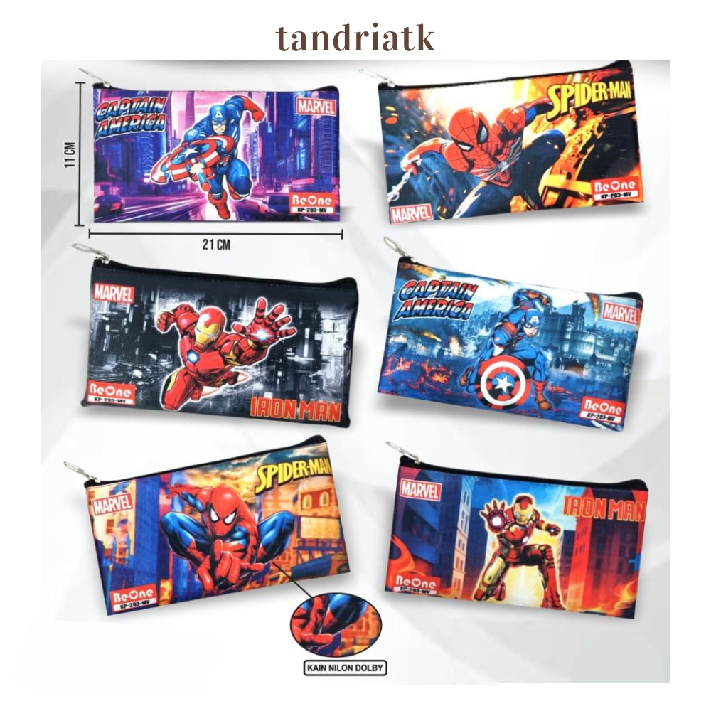 

Tempat Pensil Kain Nilon Resleting BE ONE Karakter Film Superhero KP-283-MV Pensil Case Boy