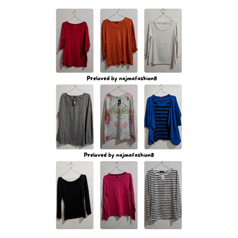 kaos lengan panjang preloved/kaos panjang/kaos polos/kaos/ preloved