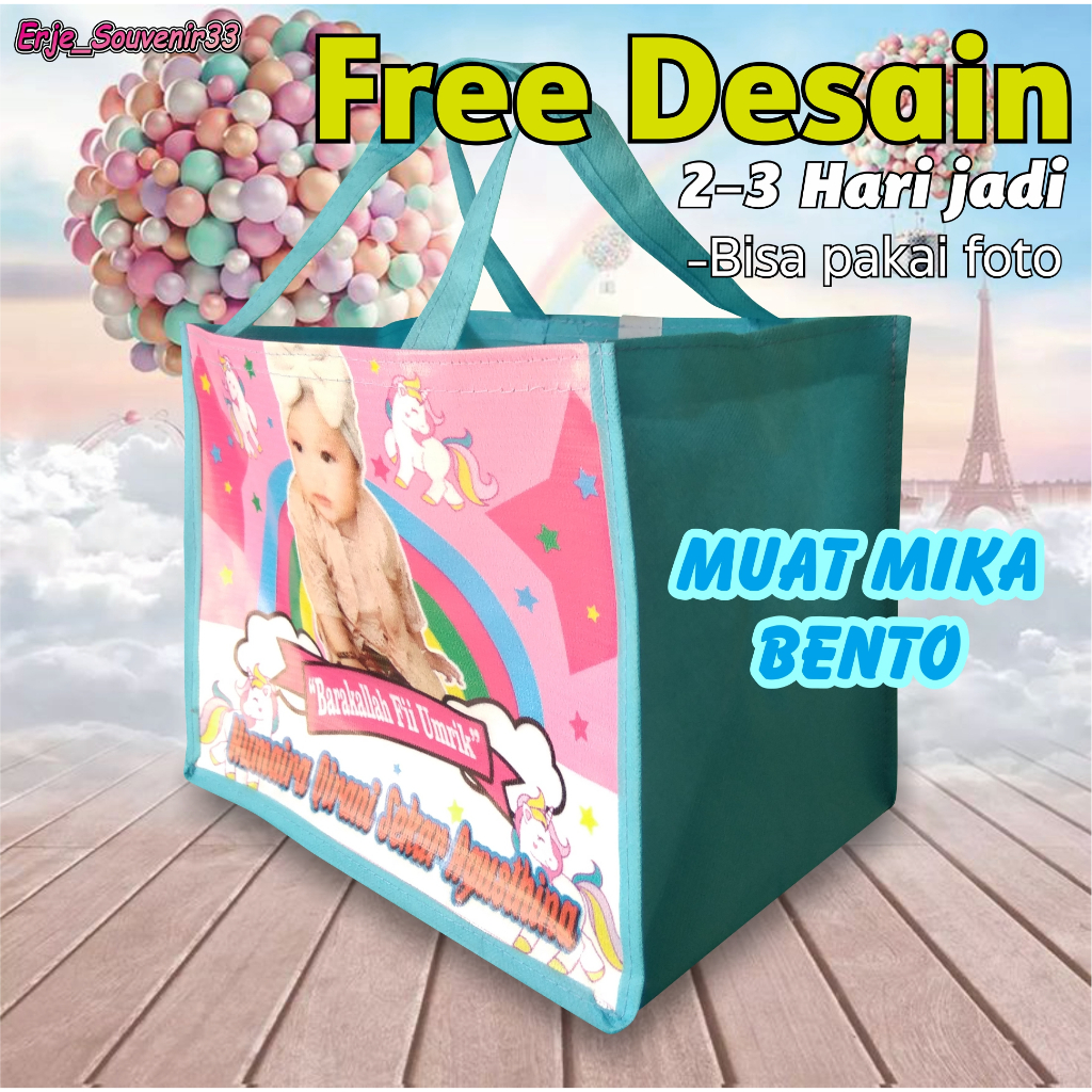 

Tas Ultah Bento Free Desain / Goodie Bag box Bento
