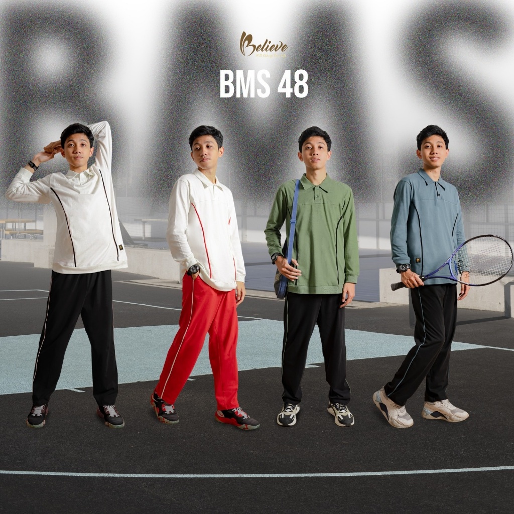 Setelan Kaos Olahraga Pria BMS 48 MAN Setelan Jogging Senam Gowes