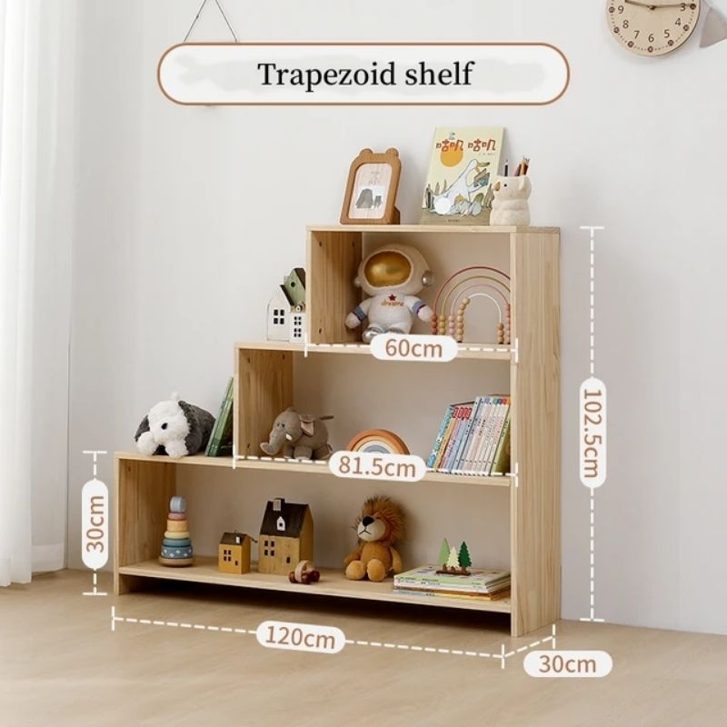 Rak tempat mainan anak rak serbaguna bahan kayu solid