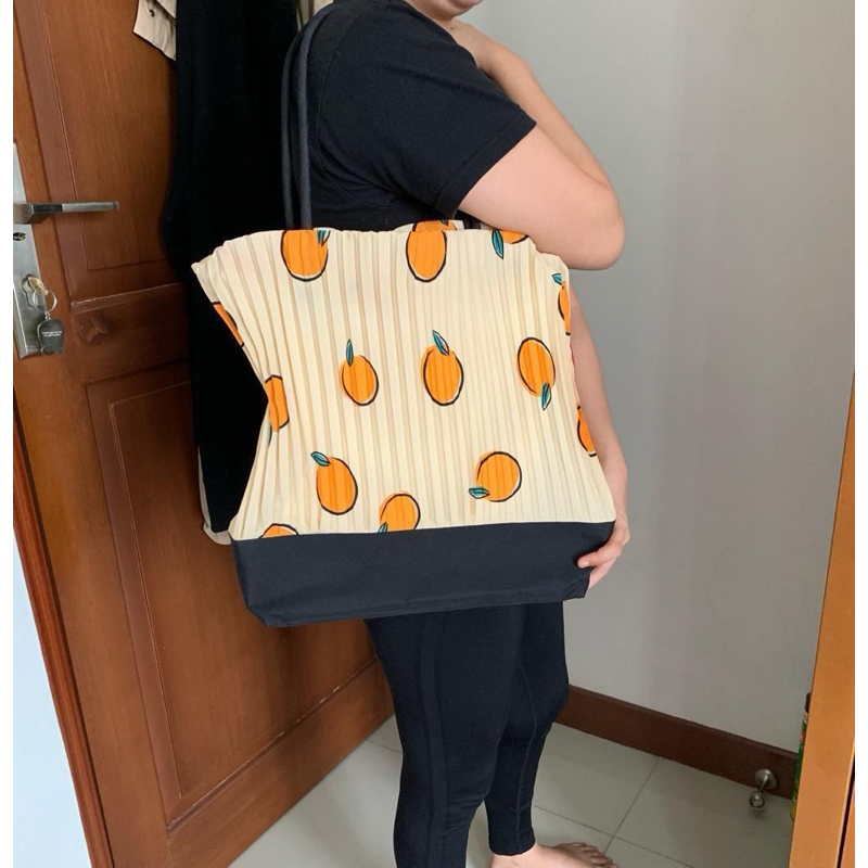 mango pleats bag - tas bangkok pleats - tas plisket - tas pleats - tote bag pleats