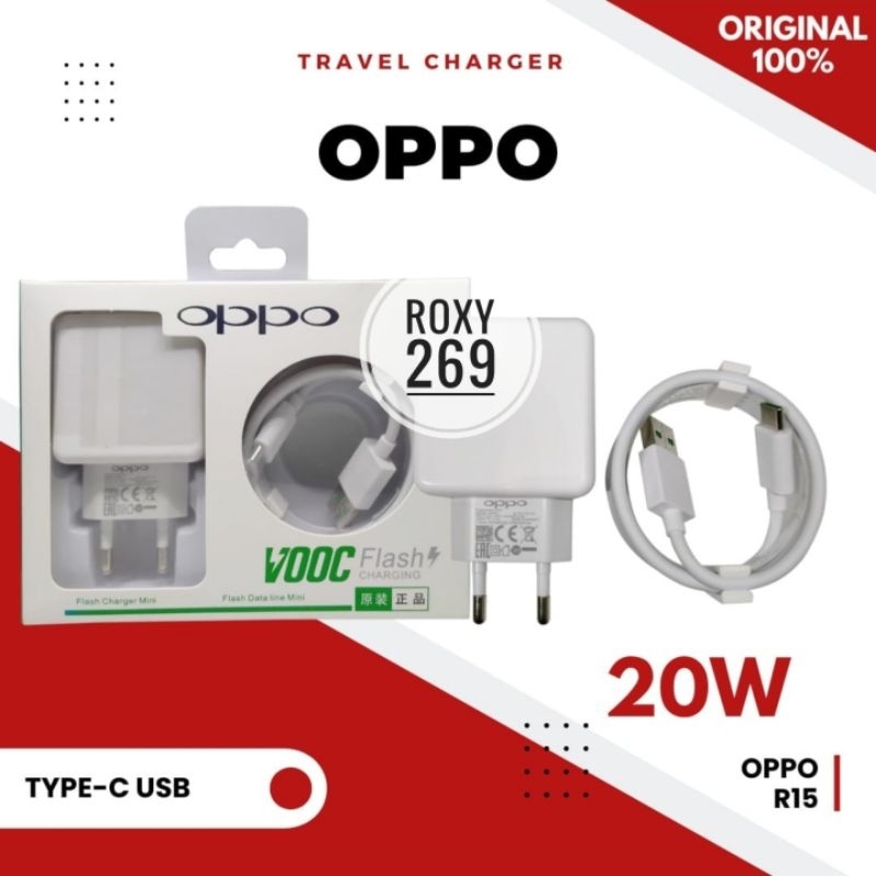 Charger Carger Oppo USB Type C VOOC 20W Flash Charging Fast Charge 20 Watt USB Tipe C Cas Casan Ces 