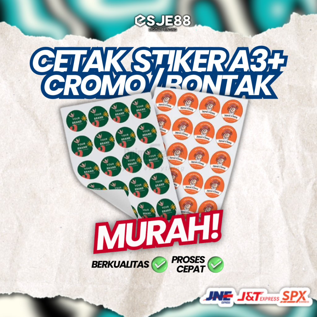 

[PRINT + FREE CUTTING] Cetak Sticker Bontak Chromo A3+ / Print Sticker Label Full Color