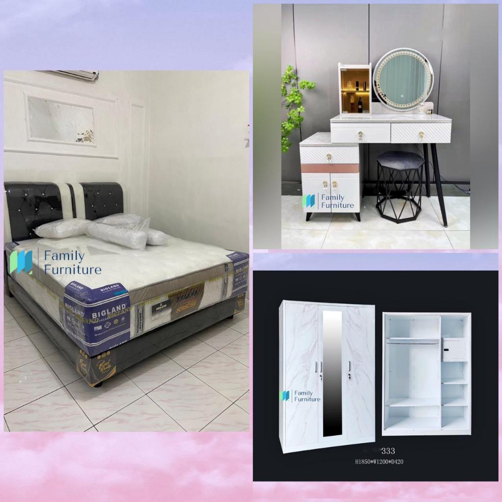 Paket Hantaran Fullset Bigland Porsche Divan Custom Lemari Meja Rias