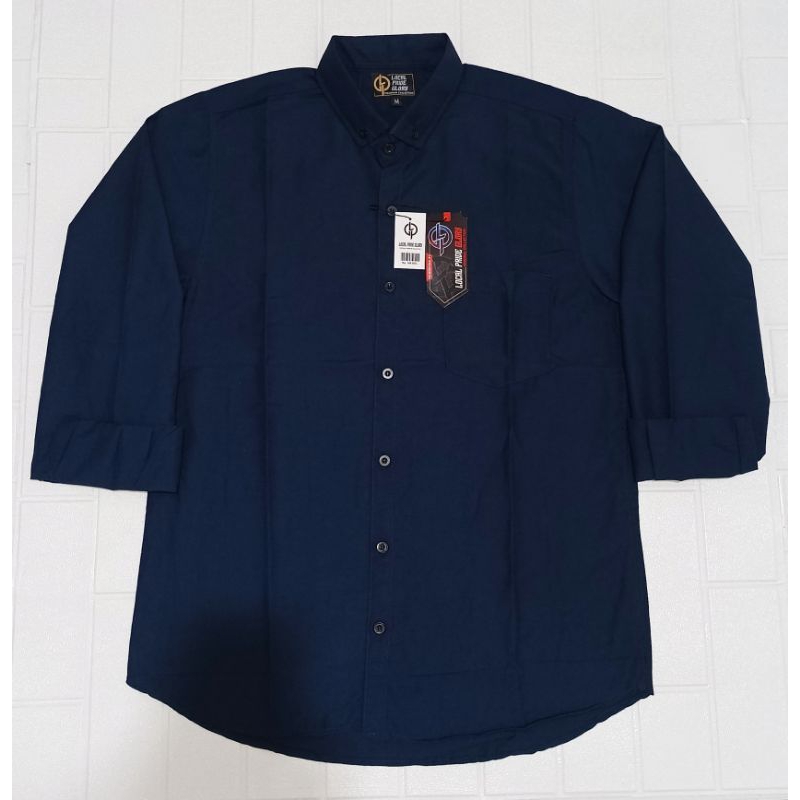 Kemeja polos panjang pria wanita Warna Navy Biru tua Dongker