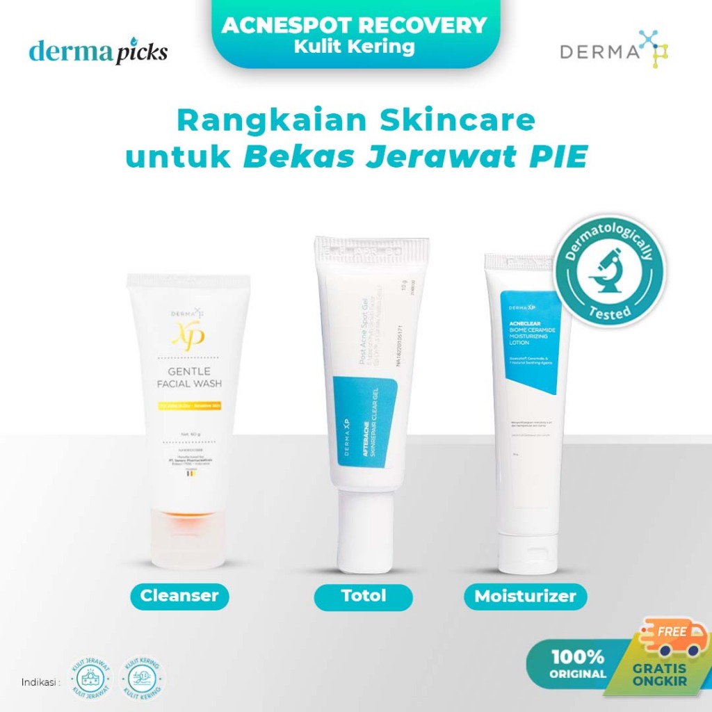 Paket Skincare PemulaBekas Jerawat PIE  - ACNESPOT RECOVERY ( Kulit Kering)