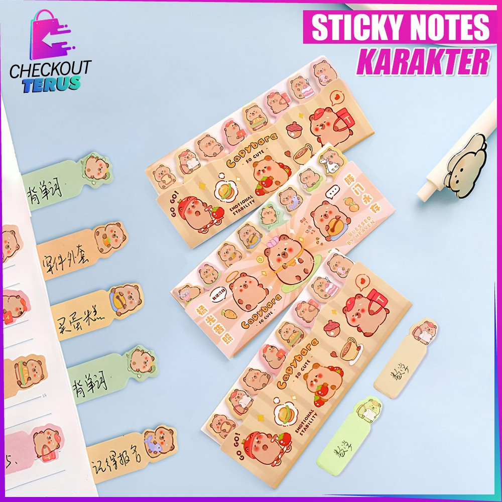 

CT A95 Sticky Notes Motif Capybara Lucu 8 Baris Catatan Penanda Buku Stick Note Stationery Pembatas Buku Kertas Memo Kapibara