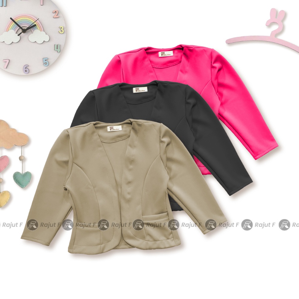 KODE F93N BLAZER ANAK PEREMPUAN bahan scuba premium usia 15 tahun Rajut F