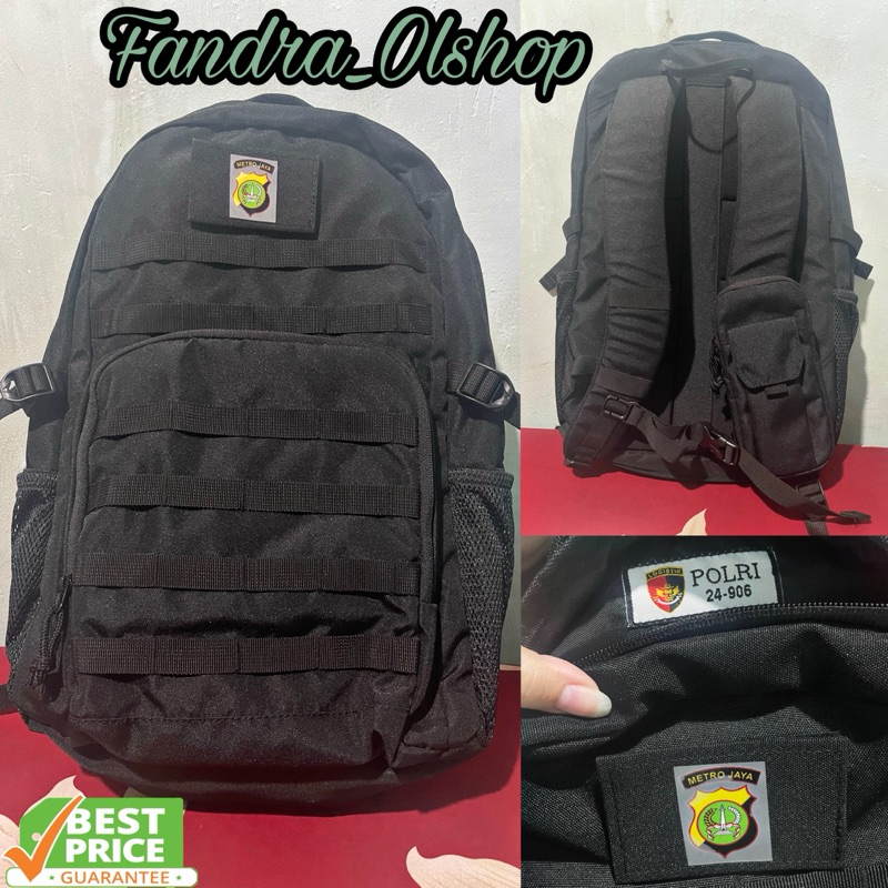 Tas Ransel Hitam Jatah Polri Terbaru 2024 Velcro Polda Metro Jaya. Kualitas Terbaik 