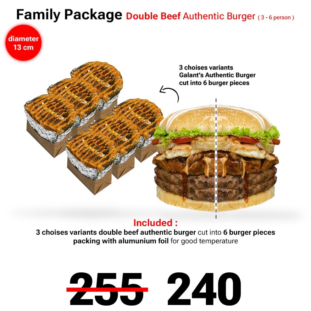 

Family Package Double Beef Authentic Burger