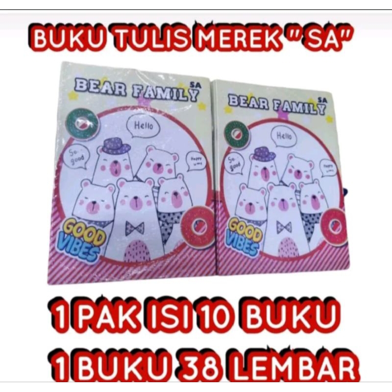 

buku tulis SA isi 38 lembar 10 pcs